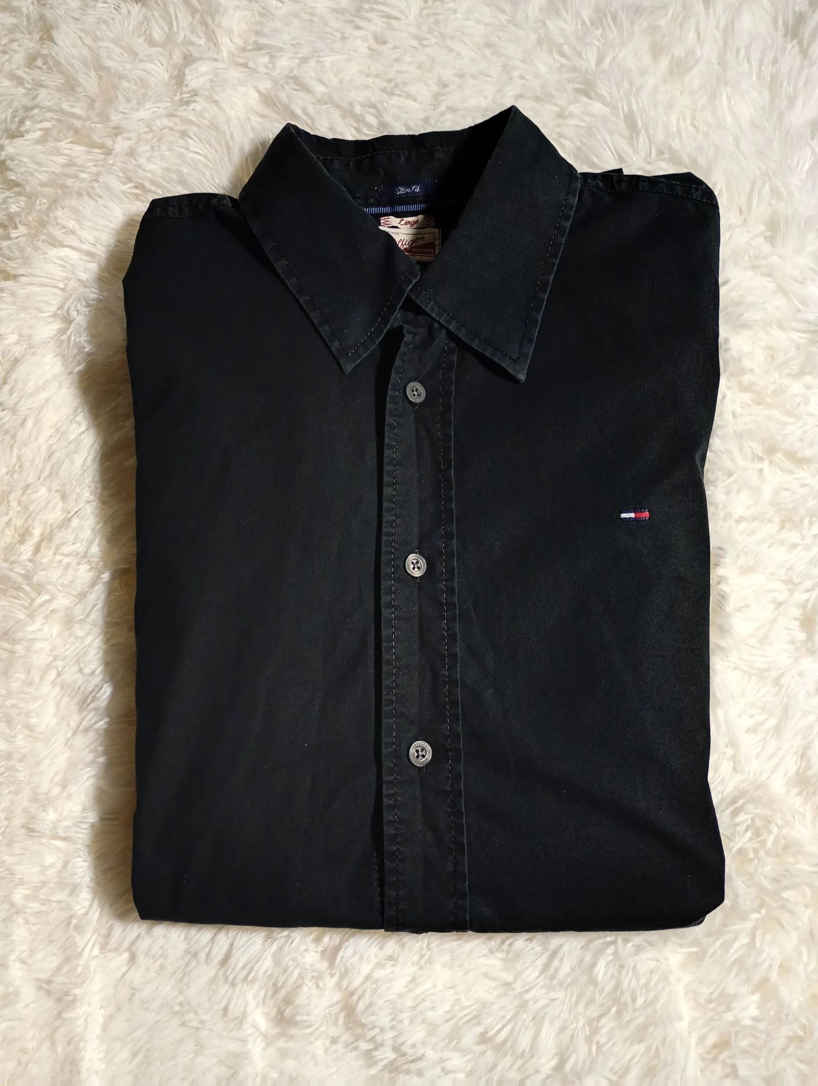 Tommy Hilfiger Black Shirt Y2K Size L